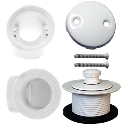 WESTBRASS Pull & Drain Sch. 40 PVC Plumber's Pack W/ Two-Hole Elbow in Powdercoated White D572-50